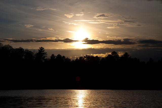 Beautiful lake at sunset