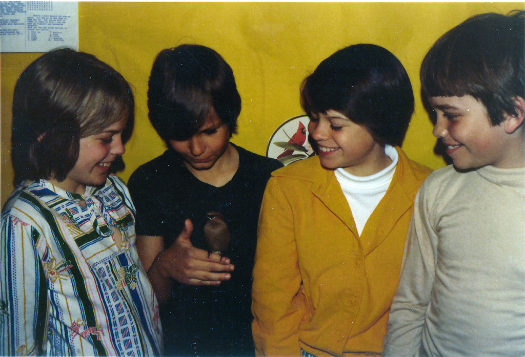 Kids studying nature in school