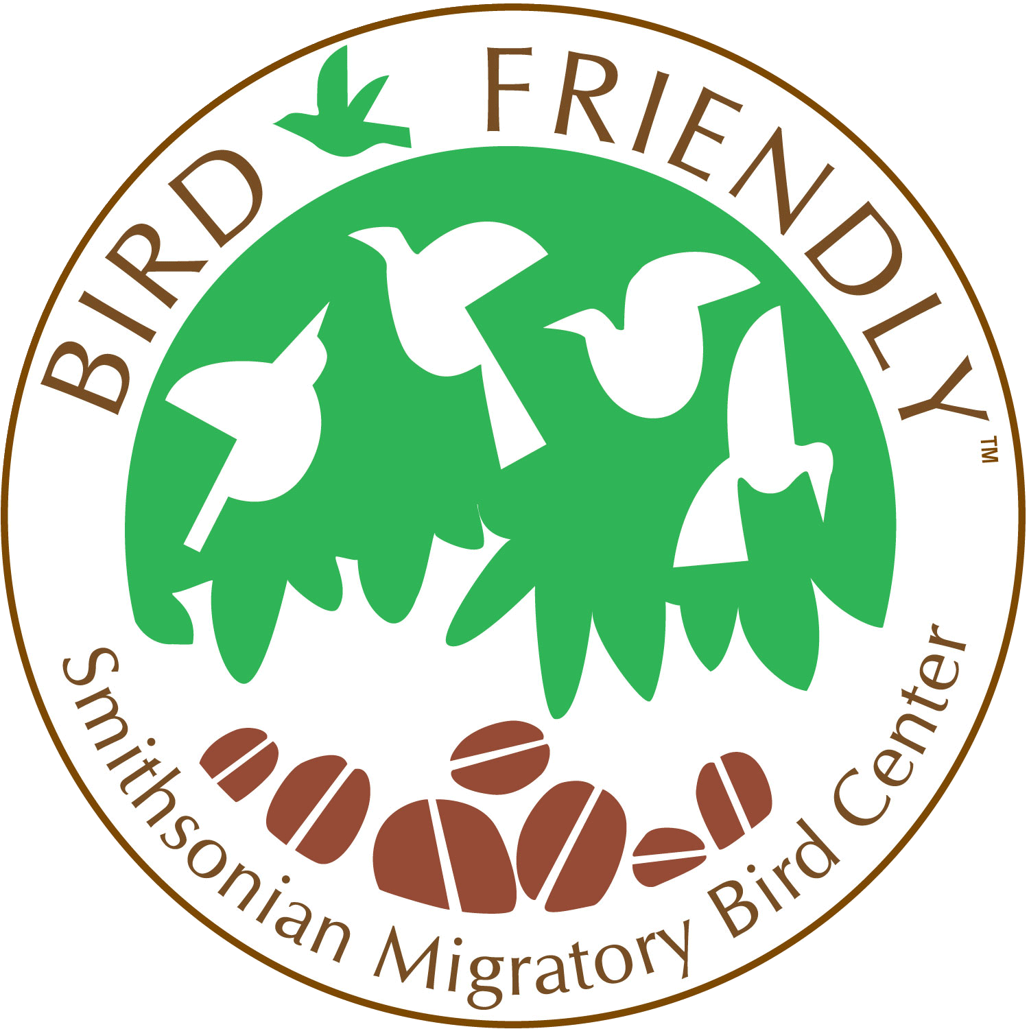 Smithsonian-certified Bird Friendly Coffee carries this logo